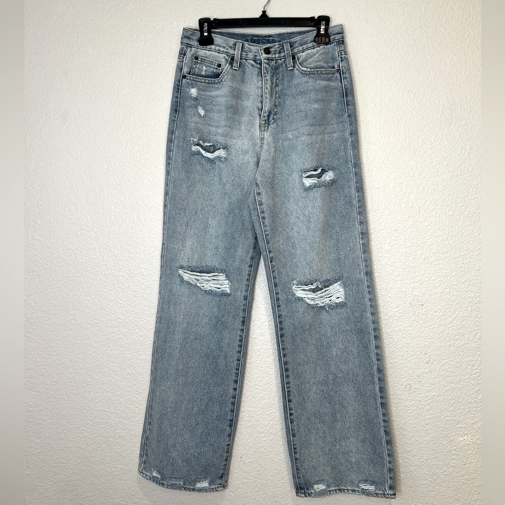Arizona Distressed Wide Leg Jeans, 5